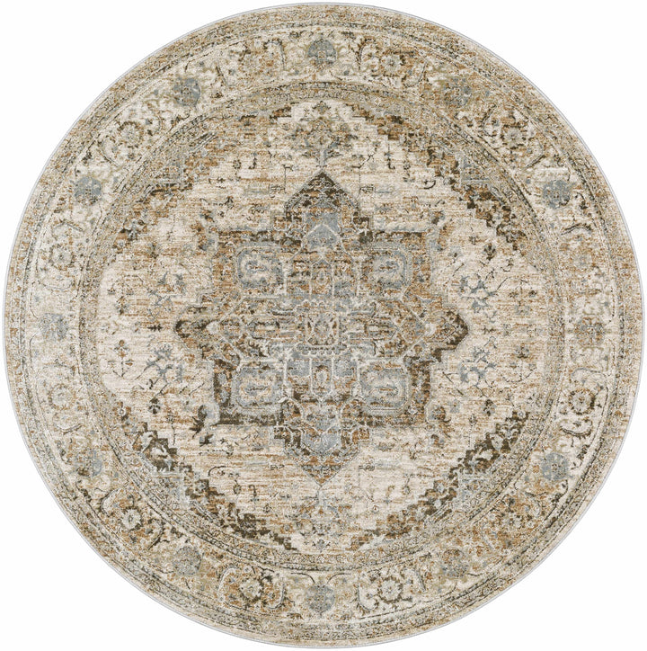 Ballisodare Traditional Medallion Design Brown And Beige Rug