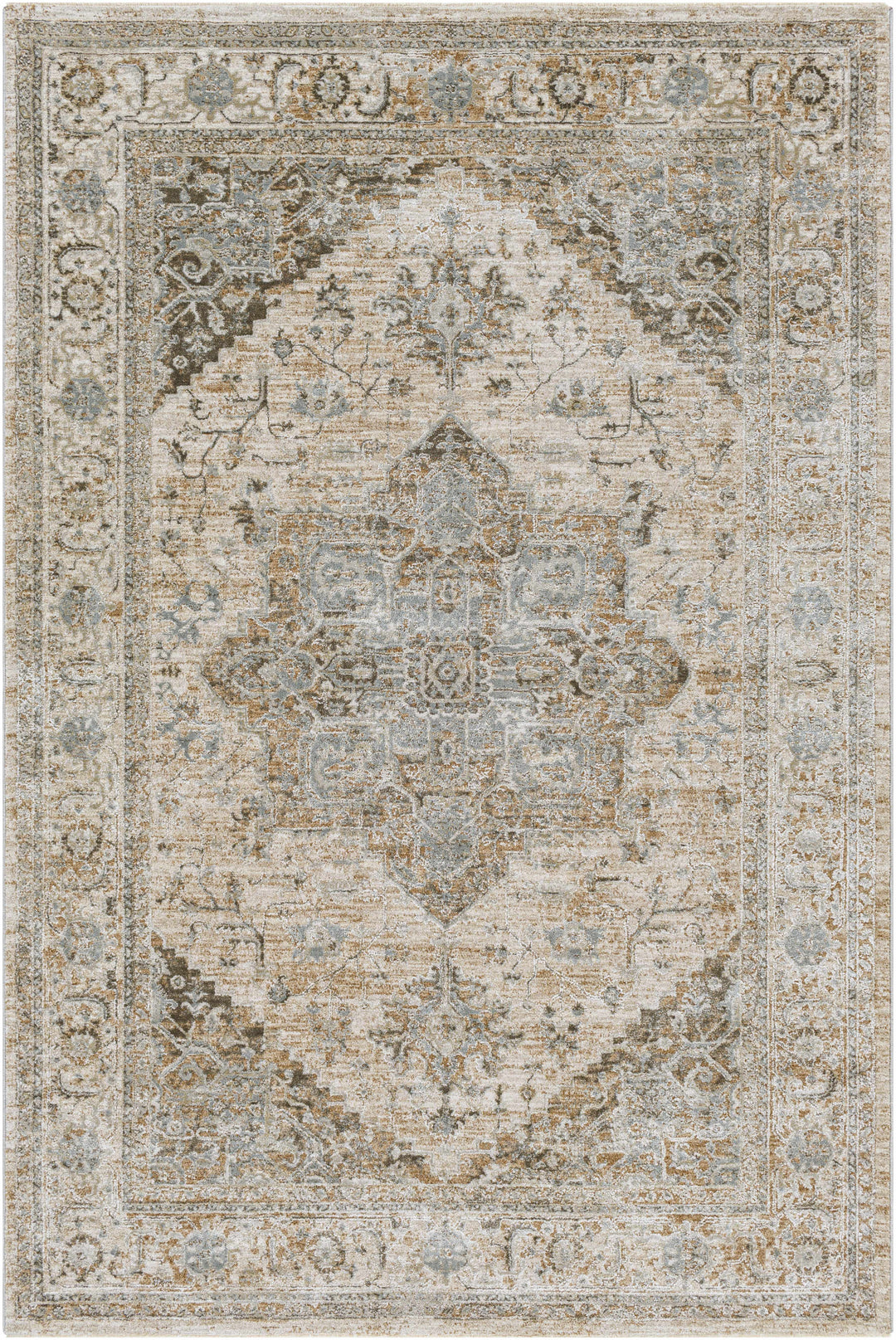 Ballisodare Traditional Medallion Design Brown And Beige Rug