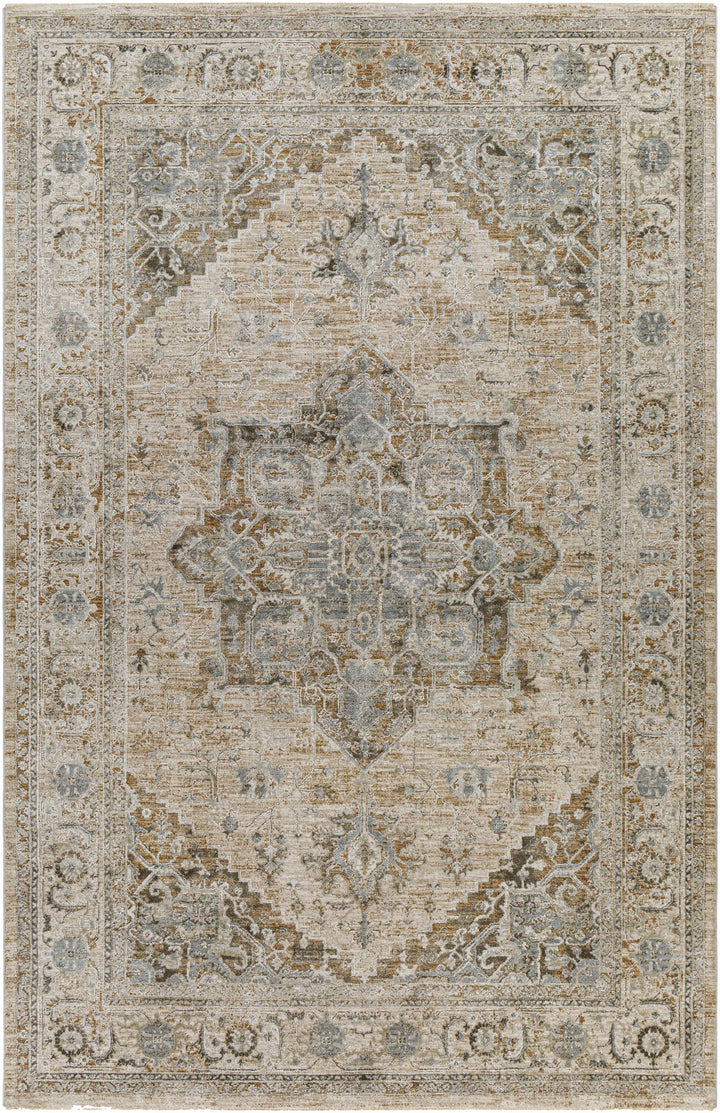 Ballisodare Traditional Medallion Design Brown And Beige Rug