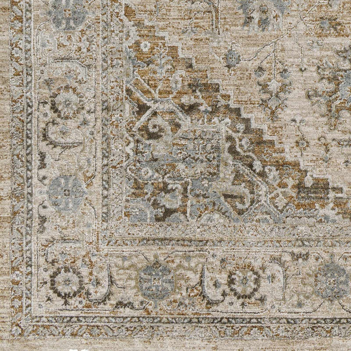 Ballisodare Traditional Medallion Design Brown And Beige Rug