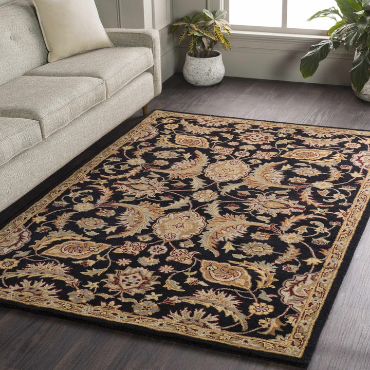 Blomkest Black And Beige Traditional Wool Rug - The Rug Decor