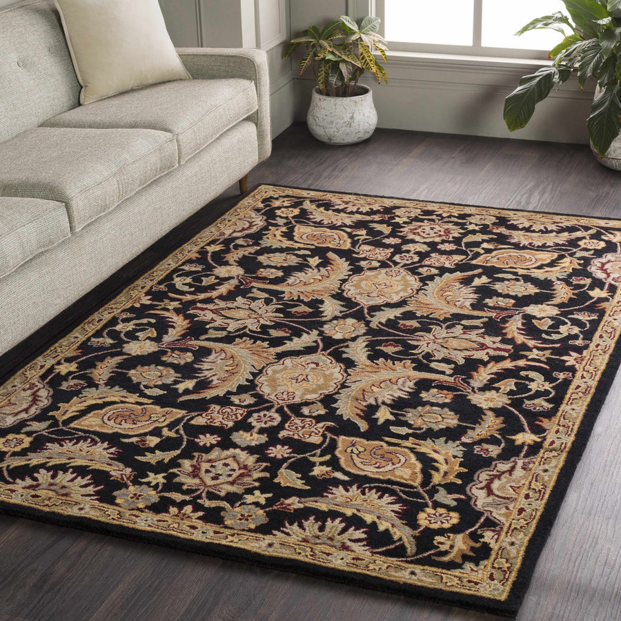 Blomkest Black And Beige Traditional Wool Rug - The Rug Decor