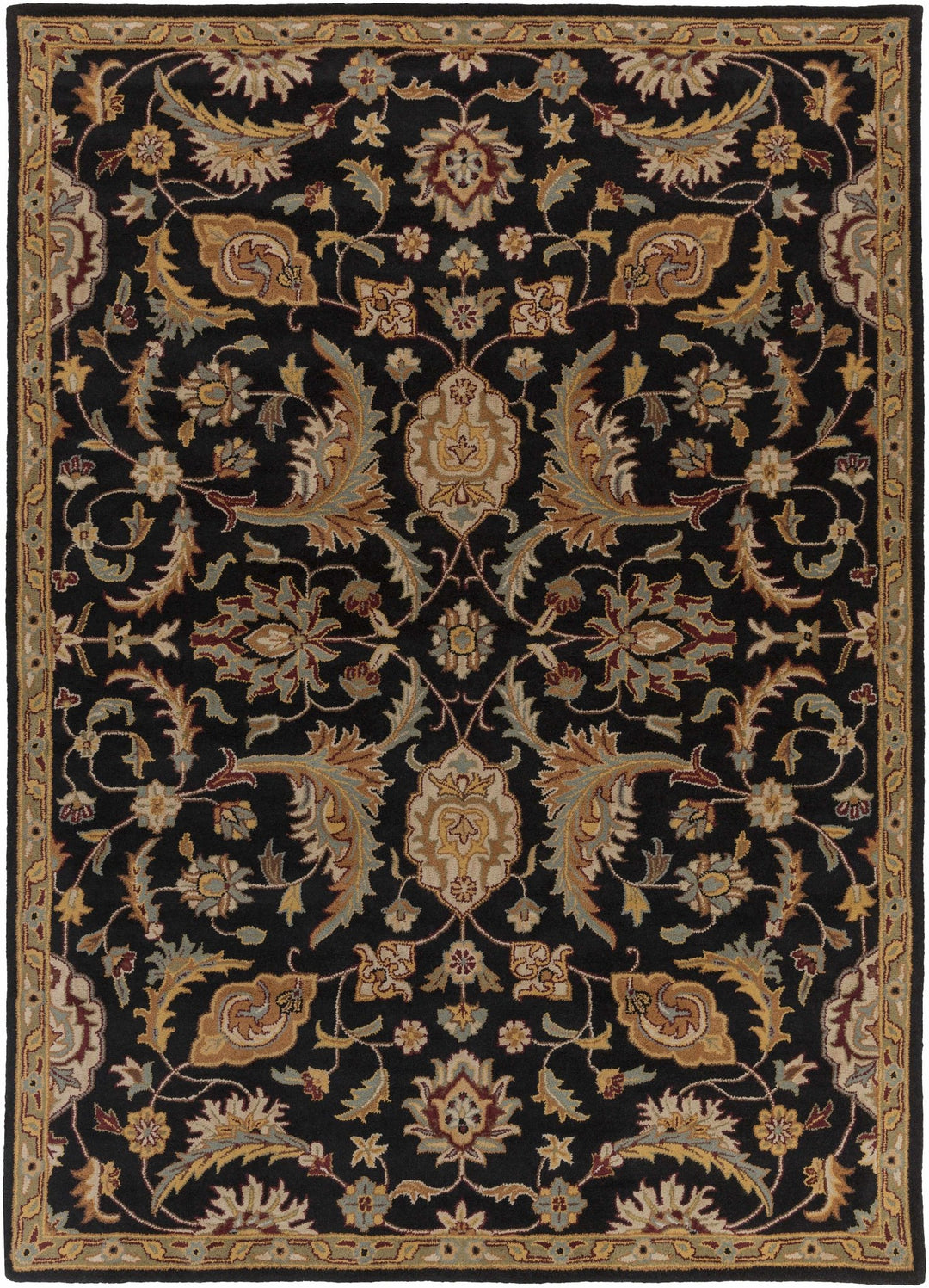 Blomkest Black And Beige Traditional Wool Rug - The Rug Decor
