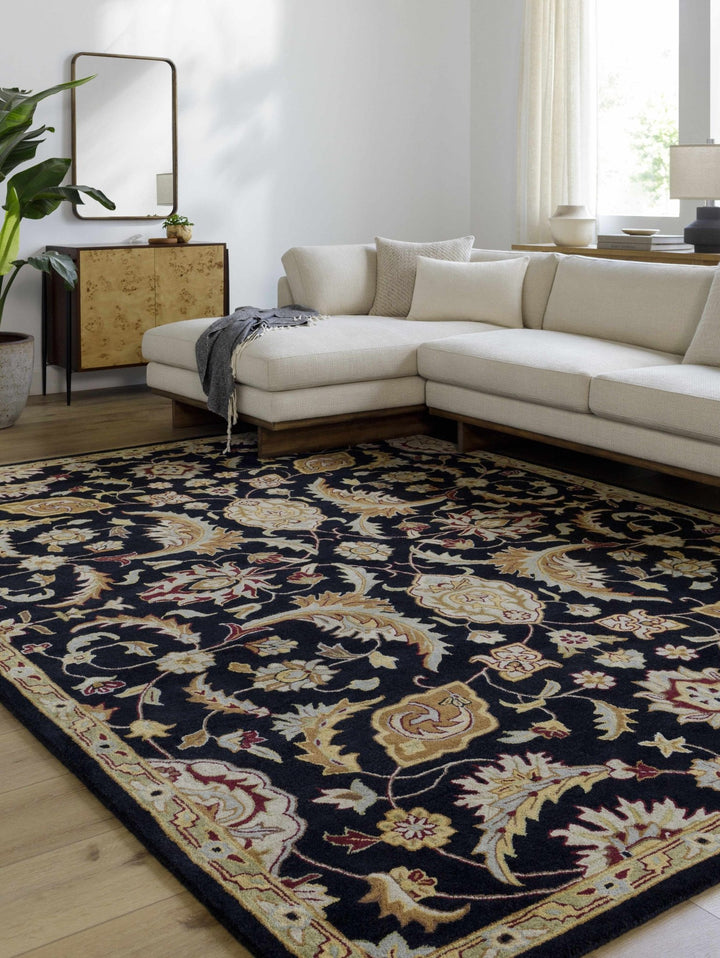 Blomkest Black And Beige Traditional Wool Rug - The Rug Decor