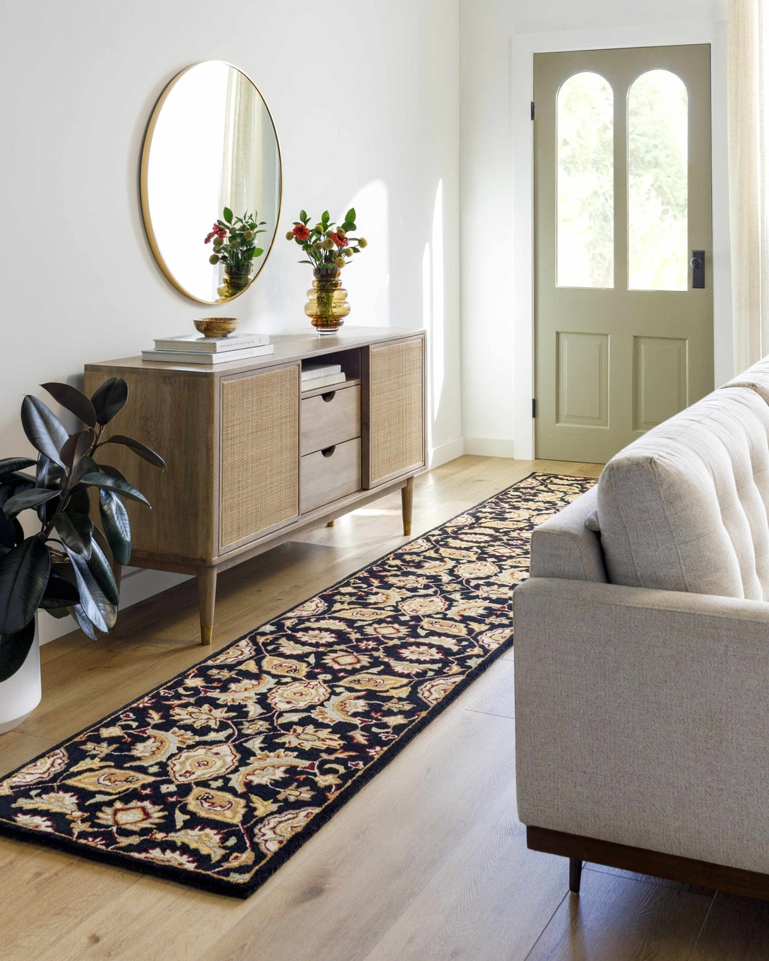 Blomkest Black And Beige Traditional Wool Rug - The Rug Decor
