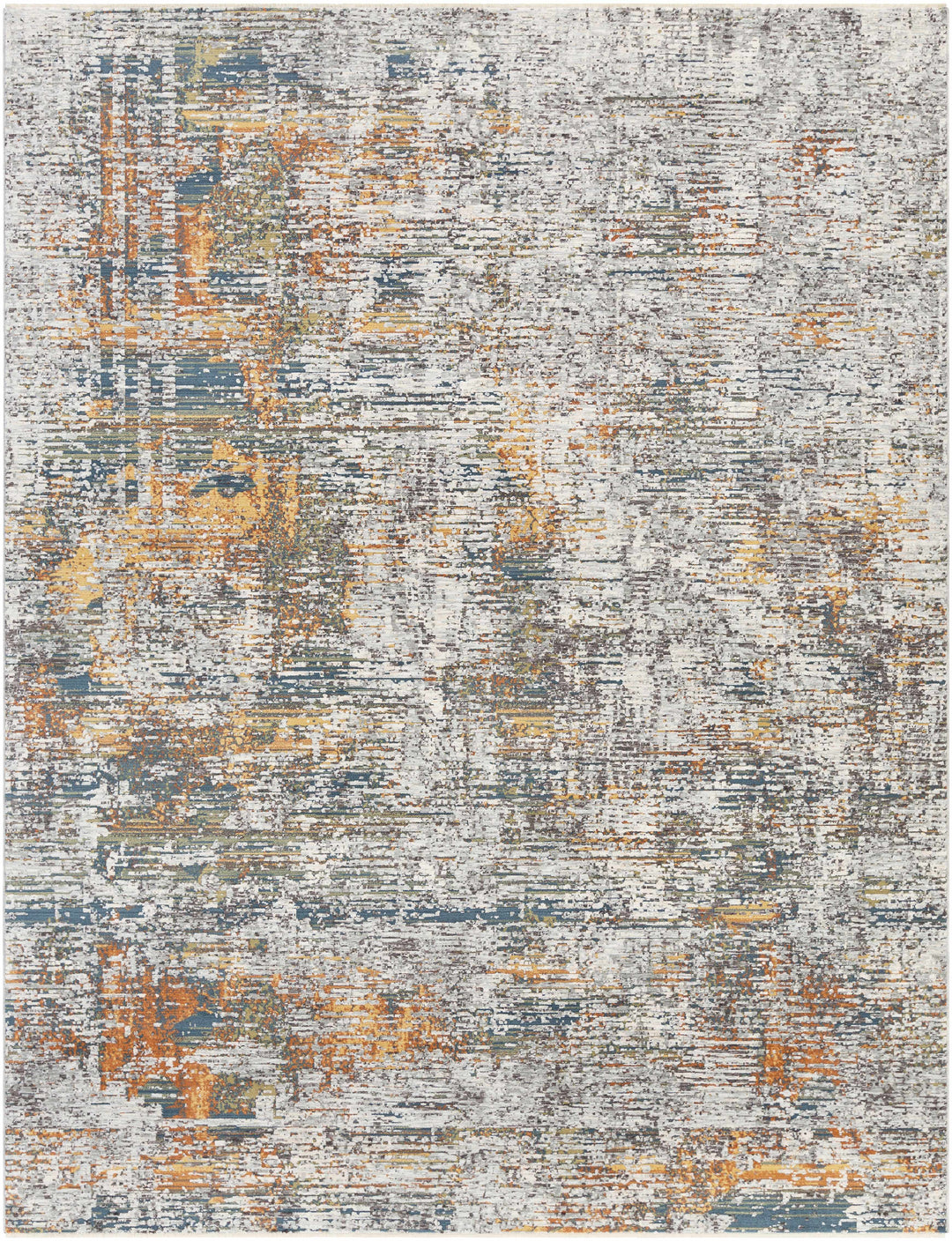 Blountville Modern Abstract Design Gray And Yellow Area Rug