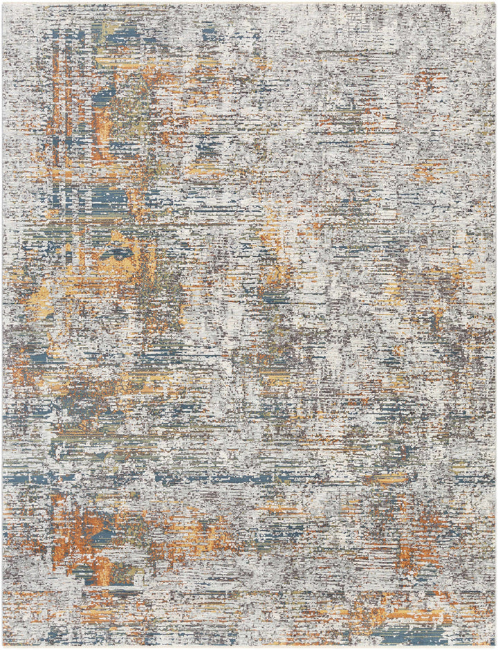 Blountville Modern Abstract Design Gray And Yellow Area Rug