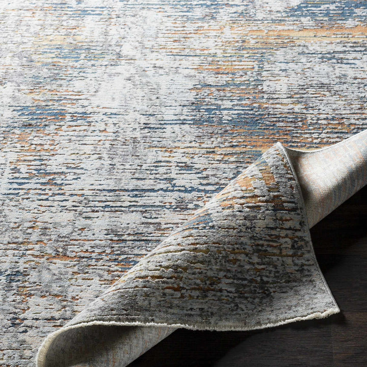 Blountville Modern Abstract Design Gray And Yellow Area Rug