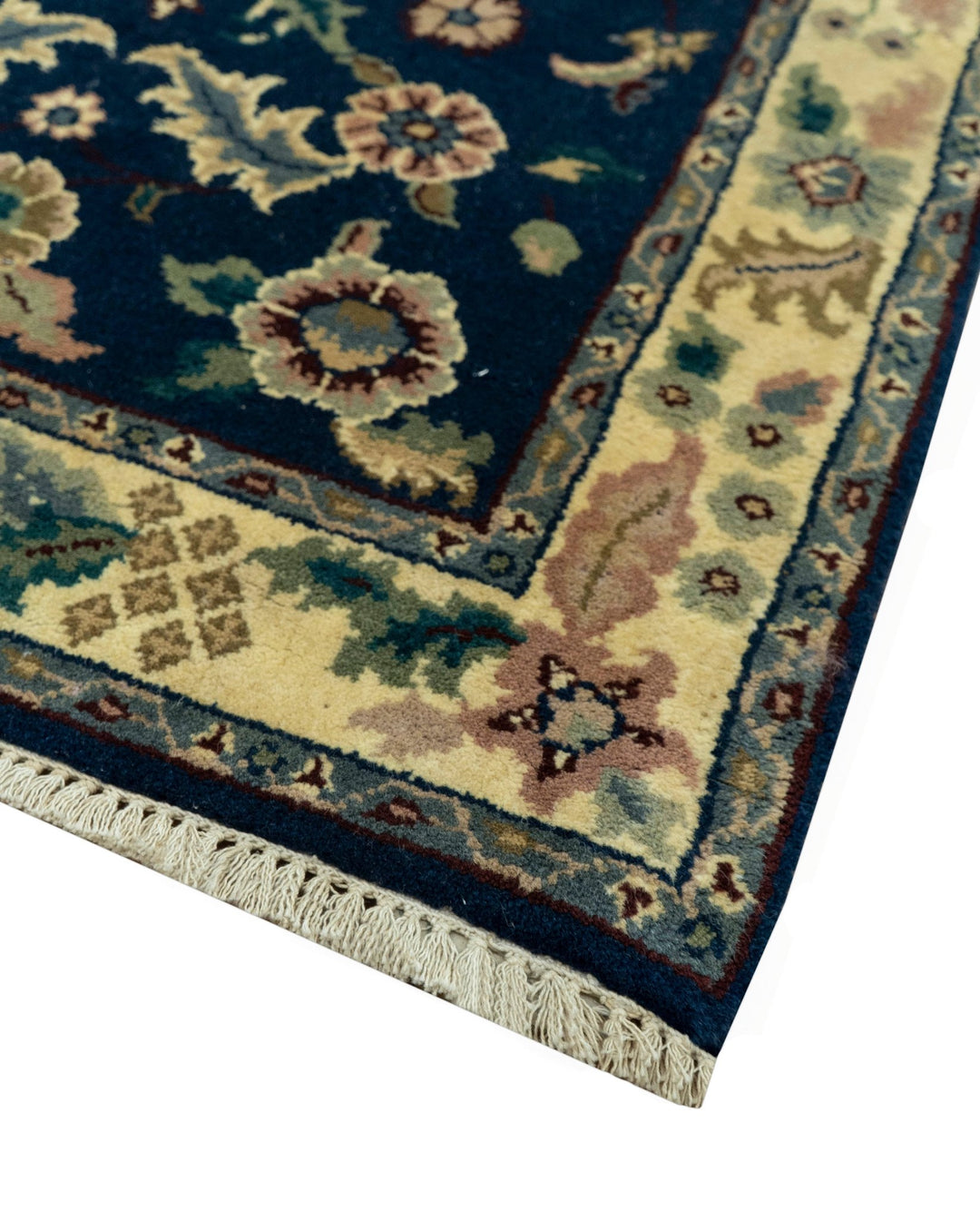 Blue And Beige Traditional Oriental Design Hand Knotted 2.5x8 wool area rug - The Rug Decor