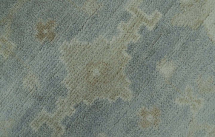Blue And Beige Traditional Oushak Design Hand Knotted 6x9 wool area rug - The Rug Decor