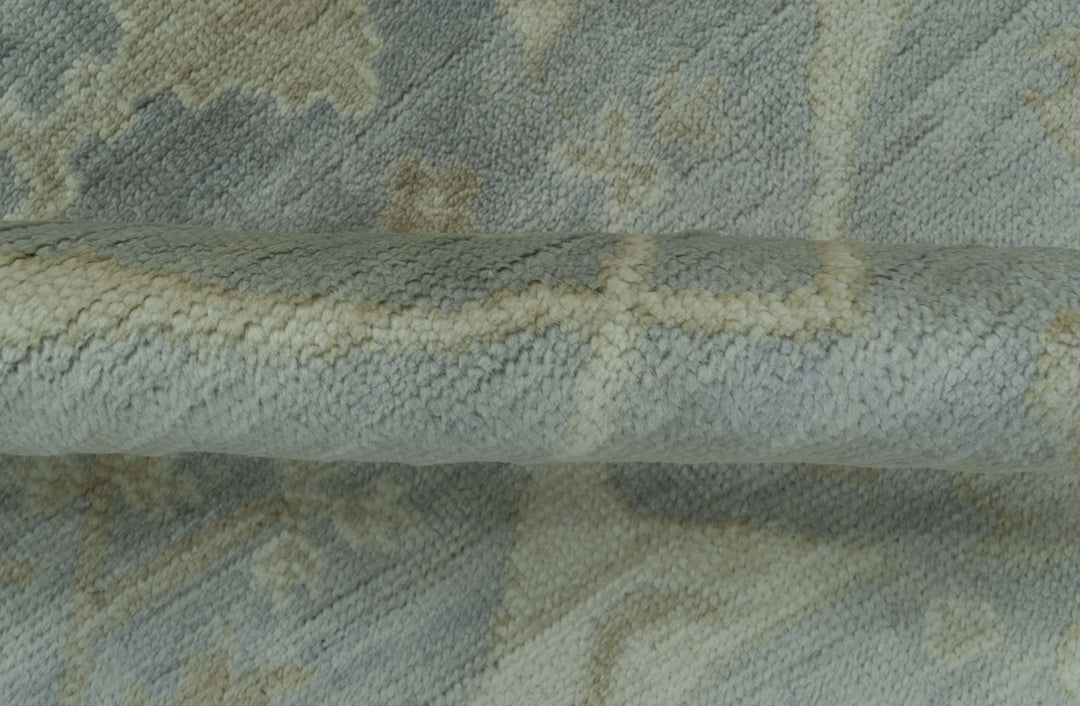 Blue And Beige Traditional Oushak Design Hand Knotted 6x9 wool area rug - The Rug Decor