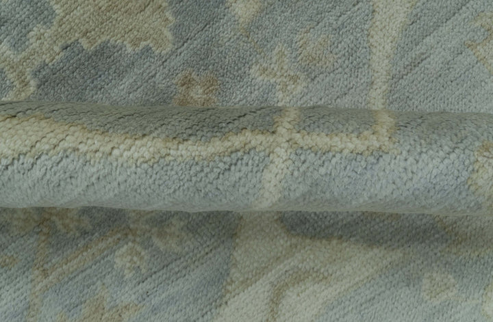 Blue And Beige Traditional Oushak Design Hand Knotted 6x9 wool area rug - The Rug Decor