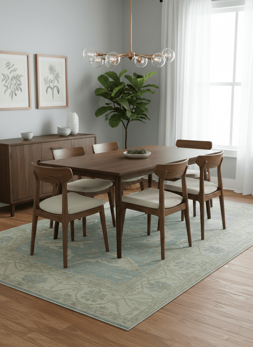 Blue And Beige Traditional Oushak Design Hand Knotted 6x9 wool area rug - The Rug Decor