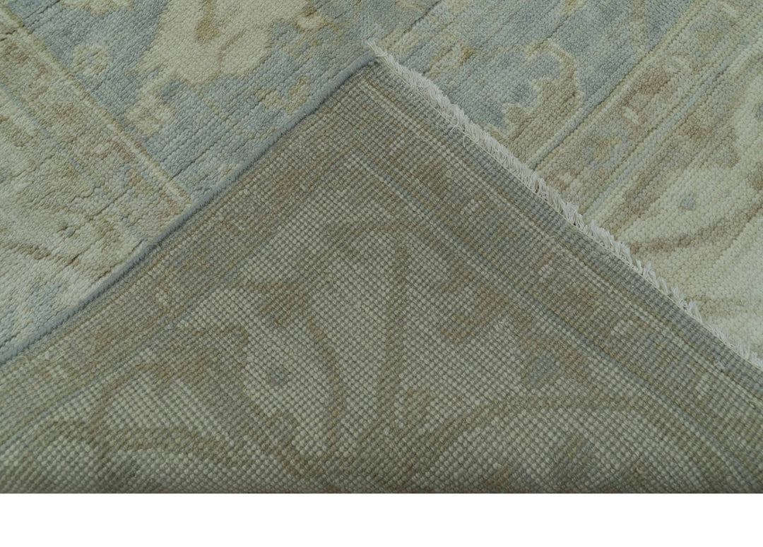 Blue And Beige Traditional Oushak Design Hand Knotted 6x9 wool area rug - The Rug Decor