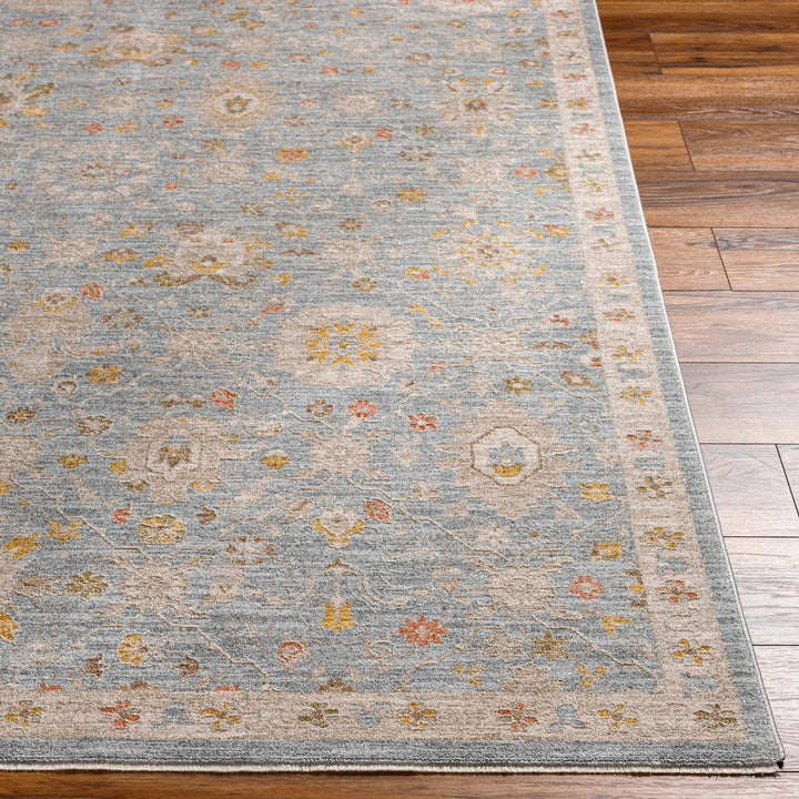 Blue And Beige Traditional Oushak Design Machine Woven Rug - The Rug Decor