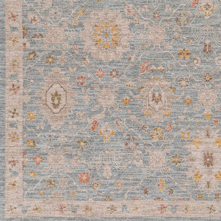 Blue And Beige Traditional Oushak Design Machine Woven Rug - The Rug Decor
