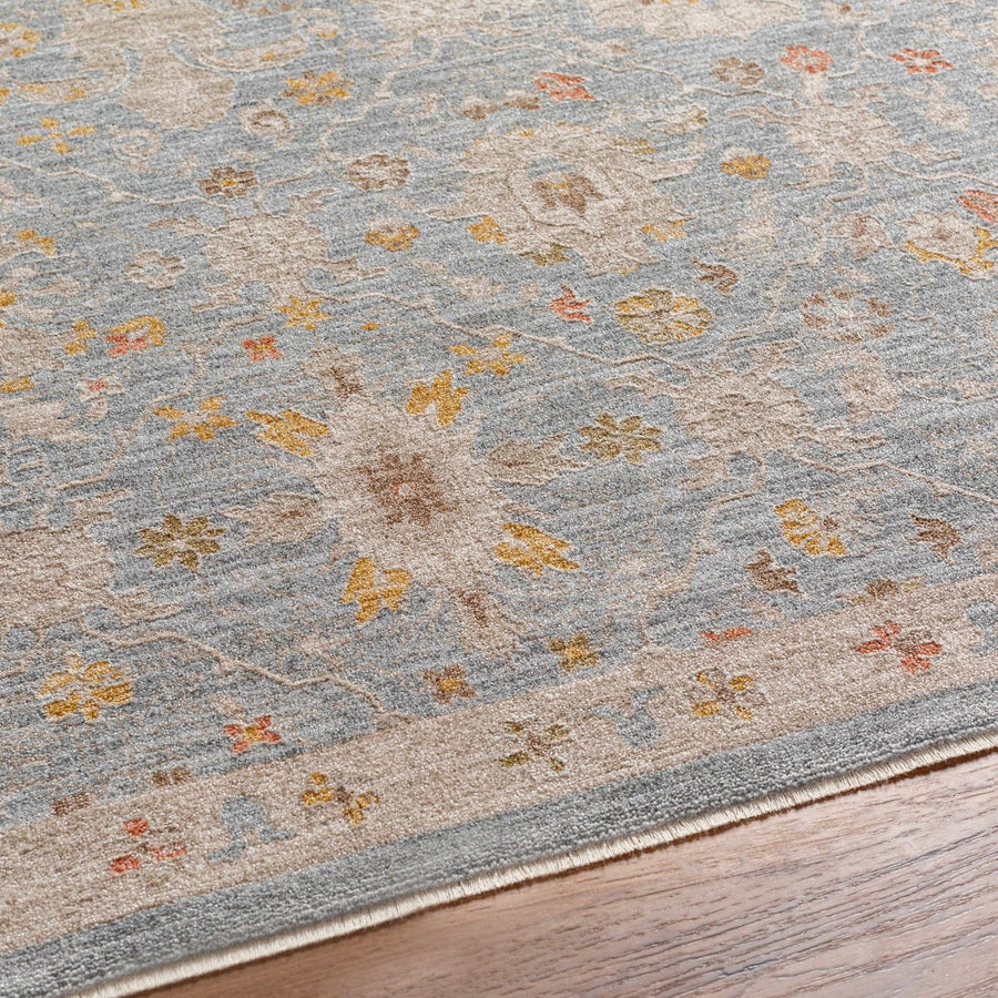 Blue And Beige Traditional Oushak Design Machine Woven Rug - The Rug Decor