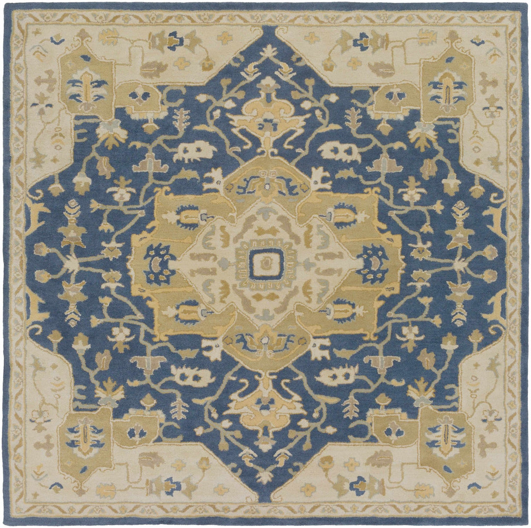 Blue And Beige Traditional Style Hand Tufted Wool Rug - The Rug Decor