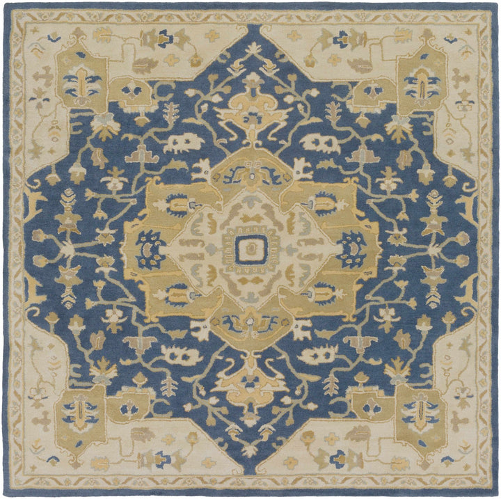 Blue And Beige Traditional Style Hand Tufted Wool Rug - The Rug Decor