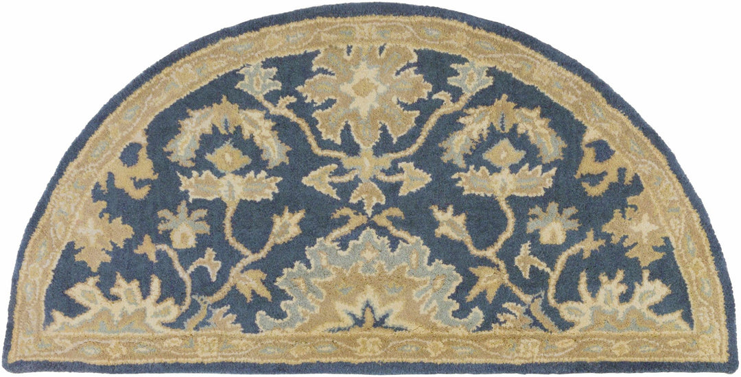 Blue And Beige Traditional Style Hand Tufted Wool Rug - The Rug Decor