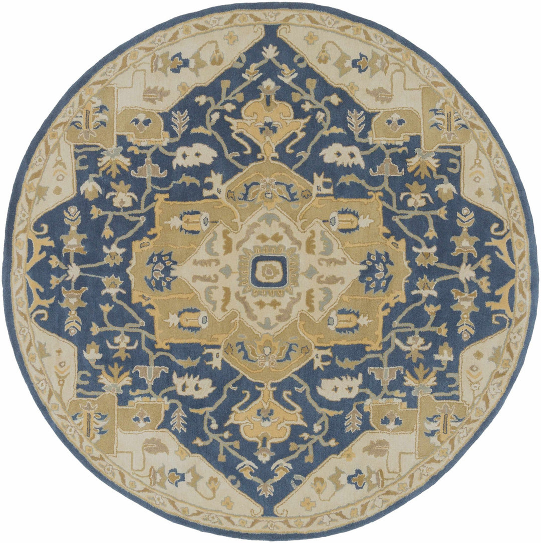Blue And Beige Traditional Style Hand Tufted Wool Rug - The Rug Decor