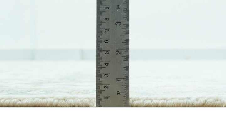 Blue And Gold Fine Hand Knotted traditional Oriental Oushak design 8x10 wool area rug - The Rug Decor