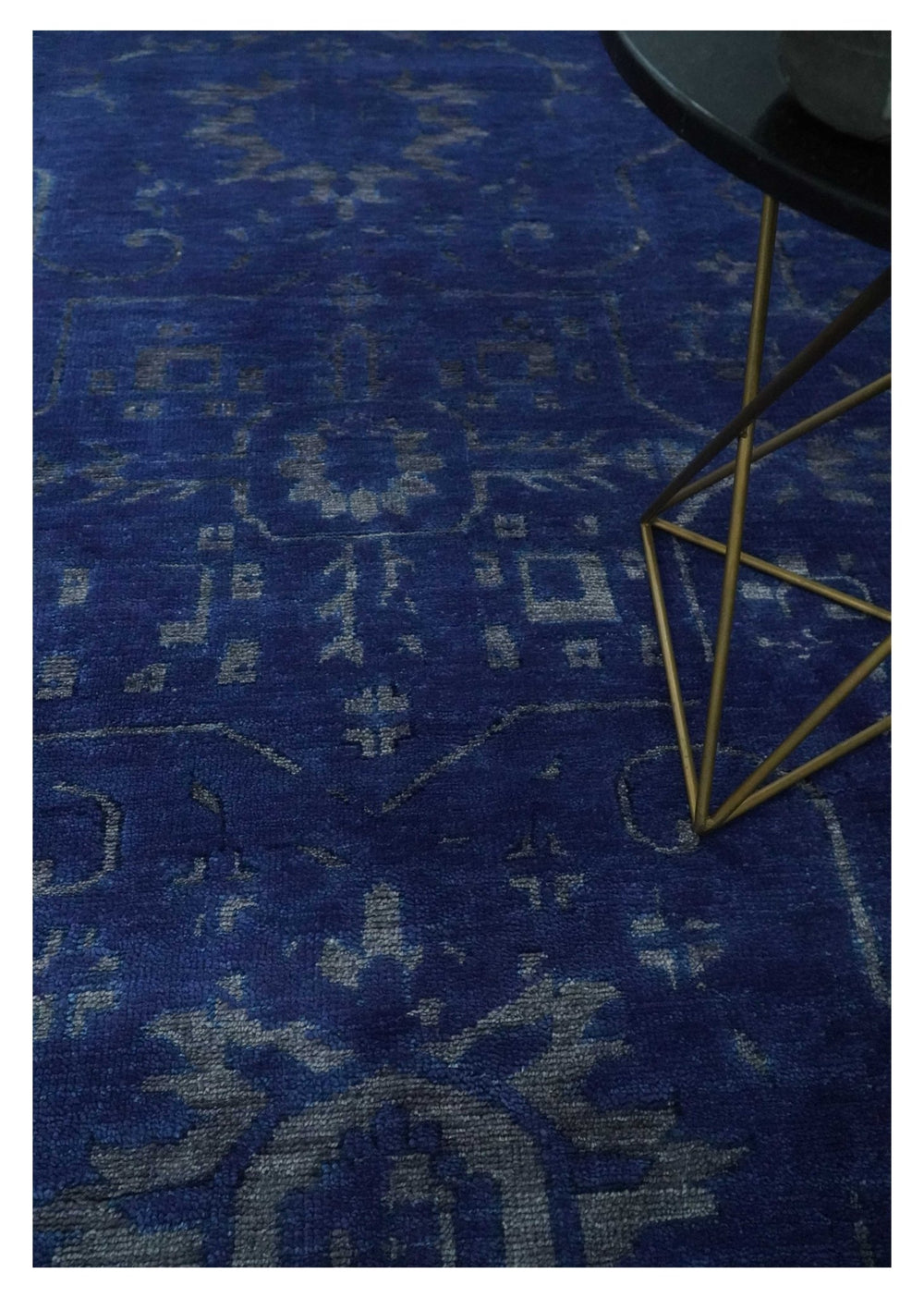 Blue and Gray Hand knotted Oriental Oushak Multi Size wool Area Rug - The Rug Decor