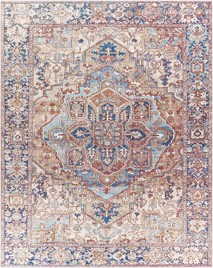 Blue And Red Traditional Style Area Rug - The Rug Decor