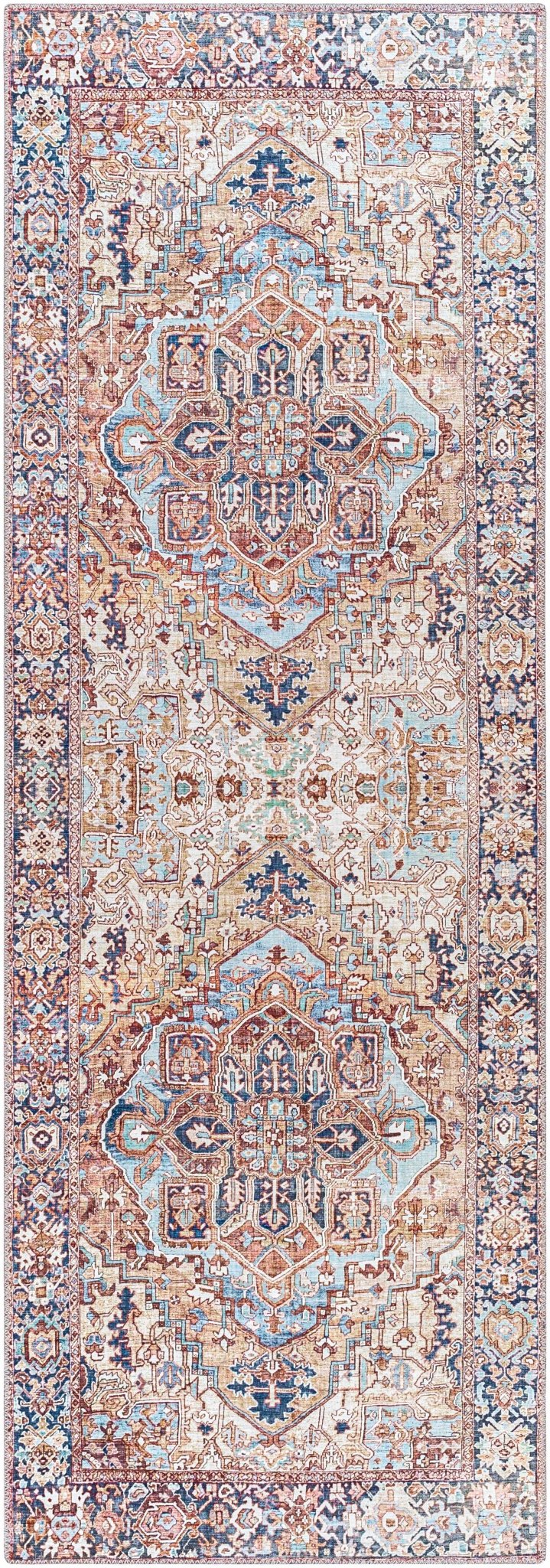 Blue And Red Traditional Style Area Rug - The Rug Decor