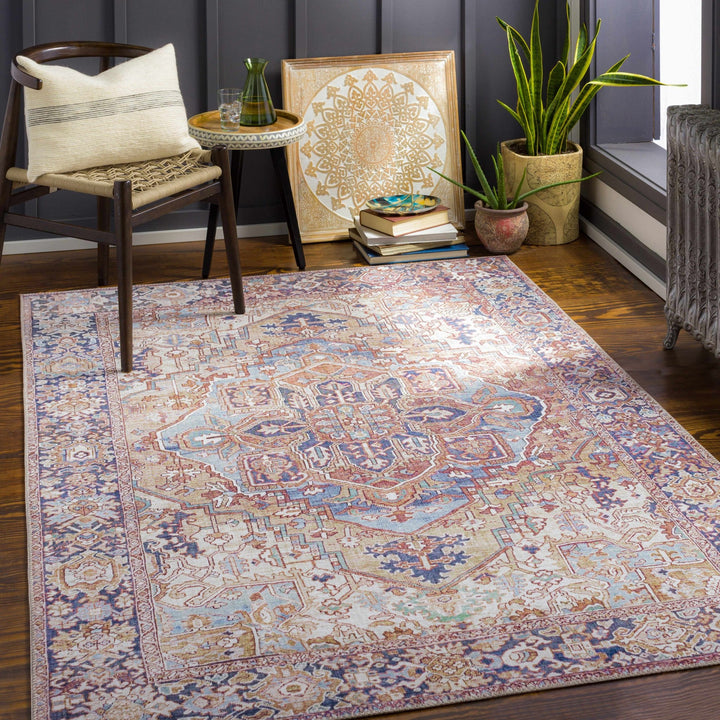 Blue And Red Traditional Style Area Rug - The Rug Decor