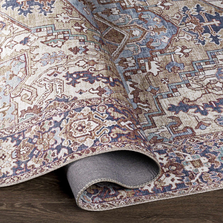 Blue And Red Traditional Style Area Rug - The Rug Decor