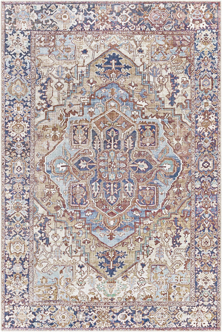 Blue And Red Traditional Style Area Rug - The Rug Decor
