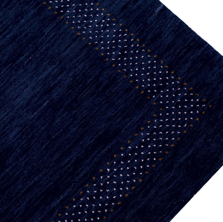 Blue And White Center Pattern Design Hand Loomed Wool Area Rug - The Rug Decor