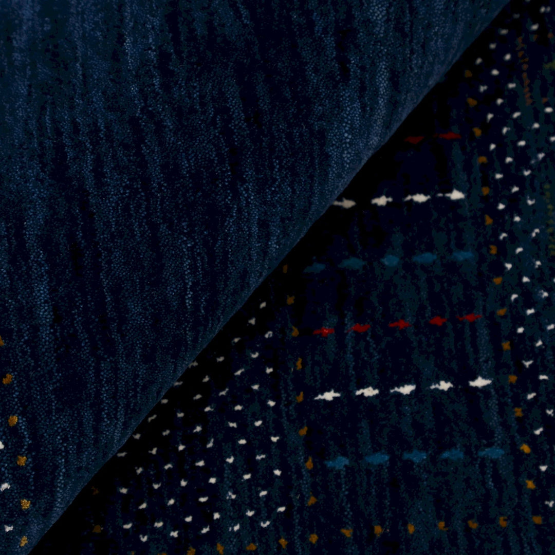 Blue And White Center Pattern Design Hand Loomed Wool Area Rug - The Rug Decor