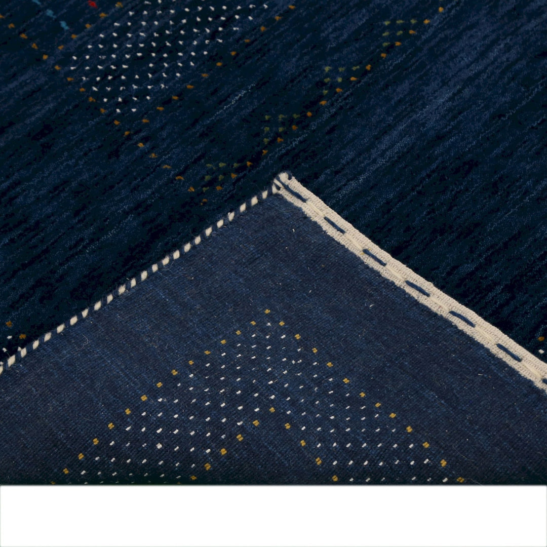 Blue And White Center Pattern Design Hand Loomed Wool Area Rug - The Rug Decor