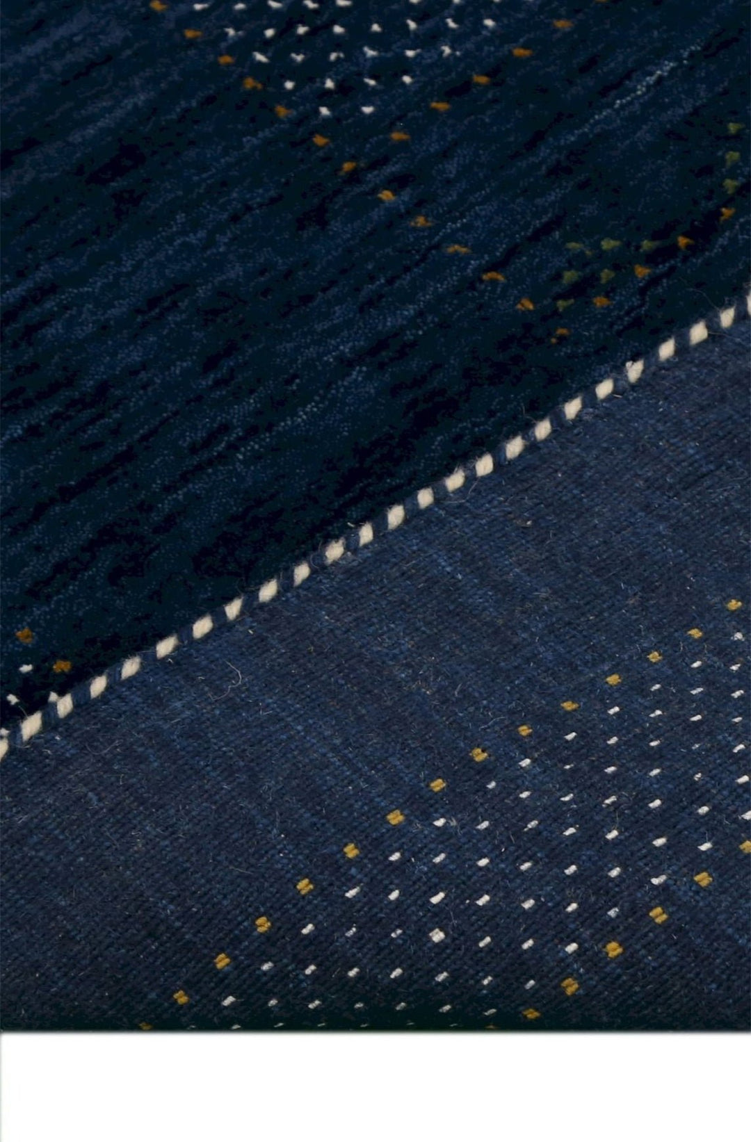 Blue And White Center Pattern Design Hand Loomed Wool Area Rug - The Rug Decor