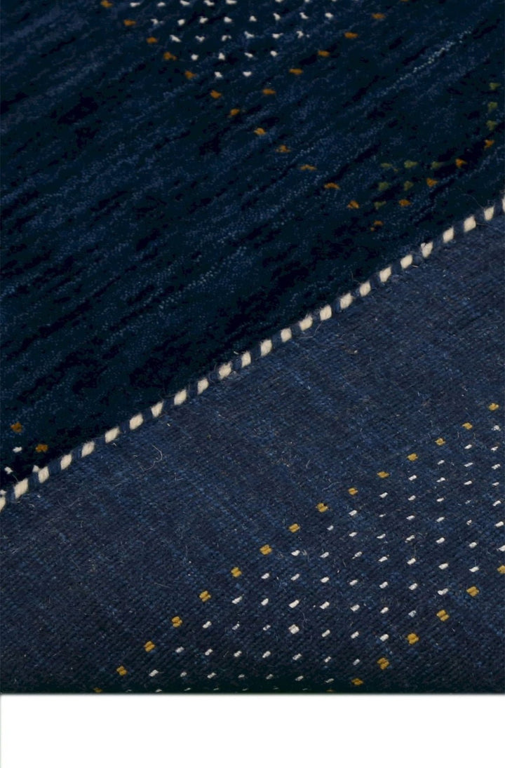 Blue And White Center Pattern Design Hand Loomed Wool Area Rug - The Rug Decor