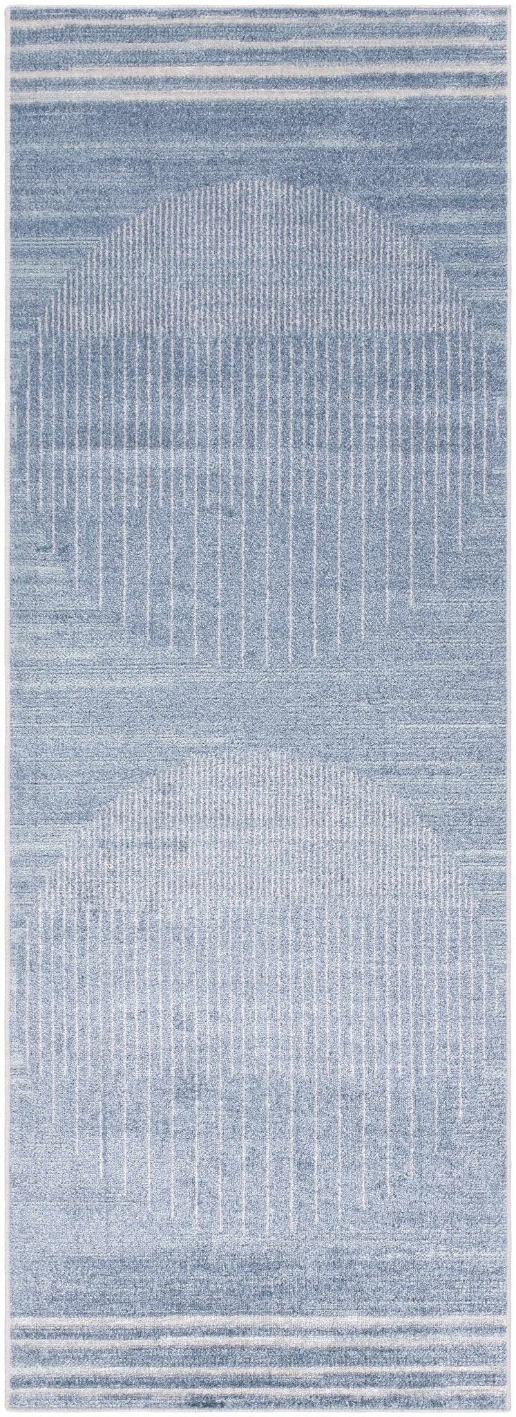 Blue And White Contemporary Style Washable Area Rug - The Rug Decor