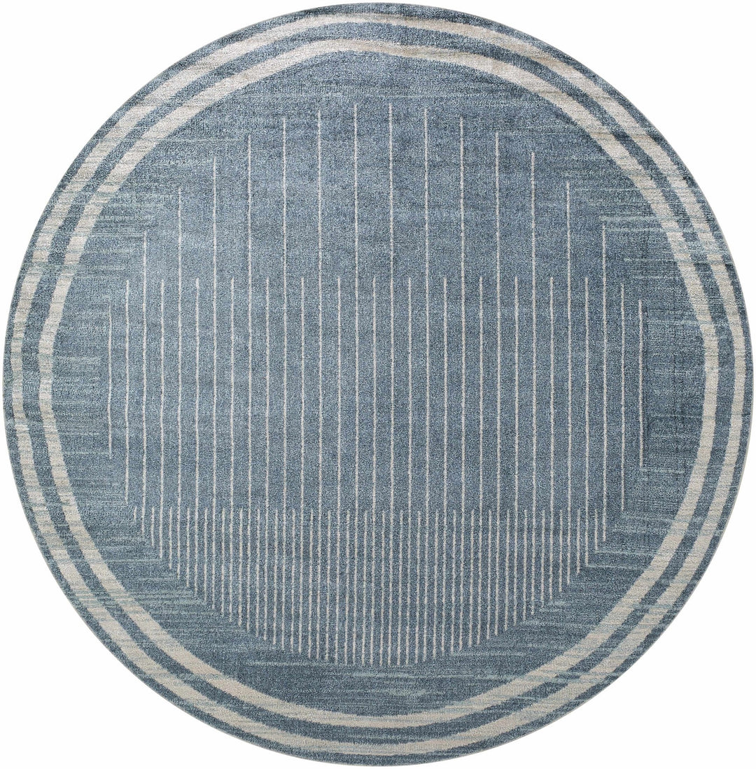 Blue And White Contemporary Style Washable Area Rug - The Rug Decor