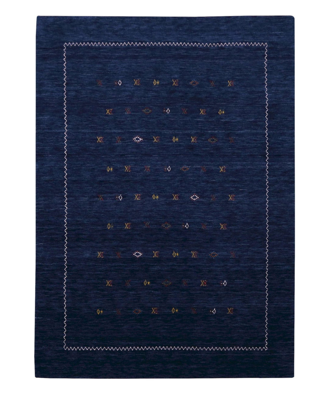 Blue And White Modern Design Hand Loomed Wool Area Rug - The Rug Decor