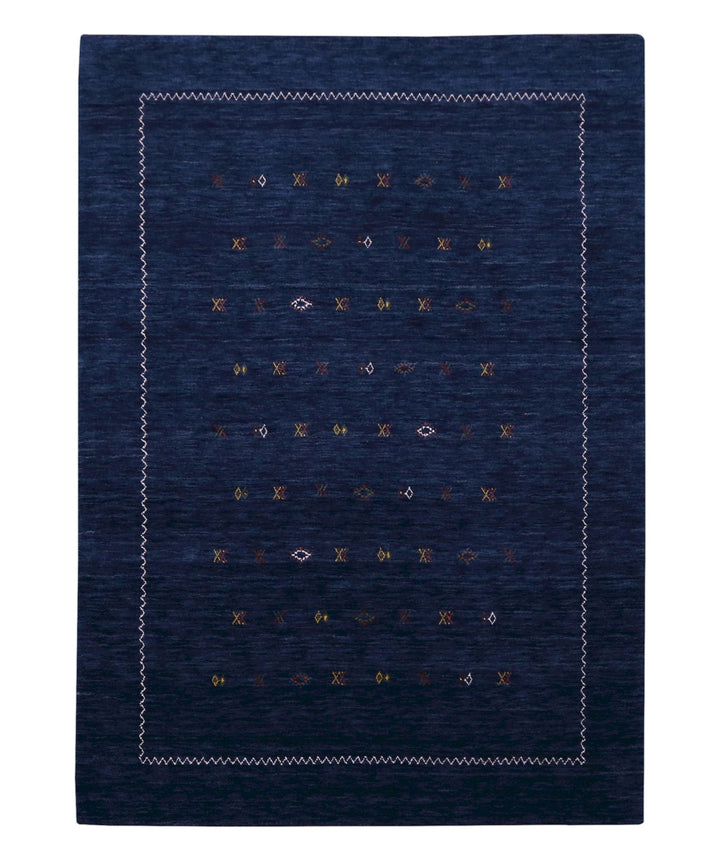 Blue And White Modern Design Hand Loomed Wool Area Rug - The Rug Decor