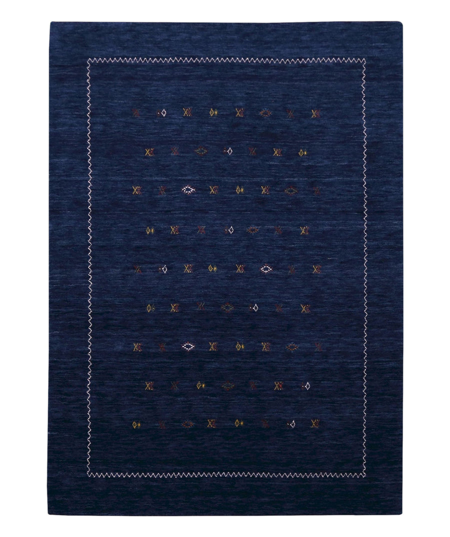 Blue And White Modern Design Hand Loomed Wool Area Rug - The Rug Decor