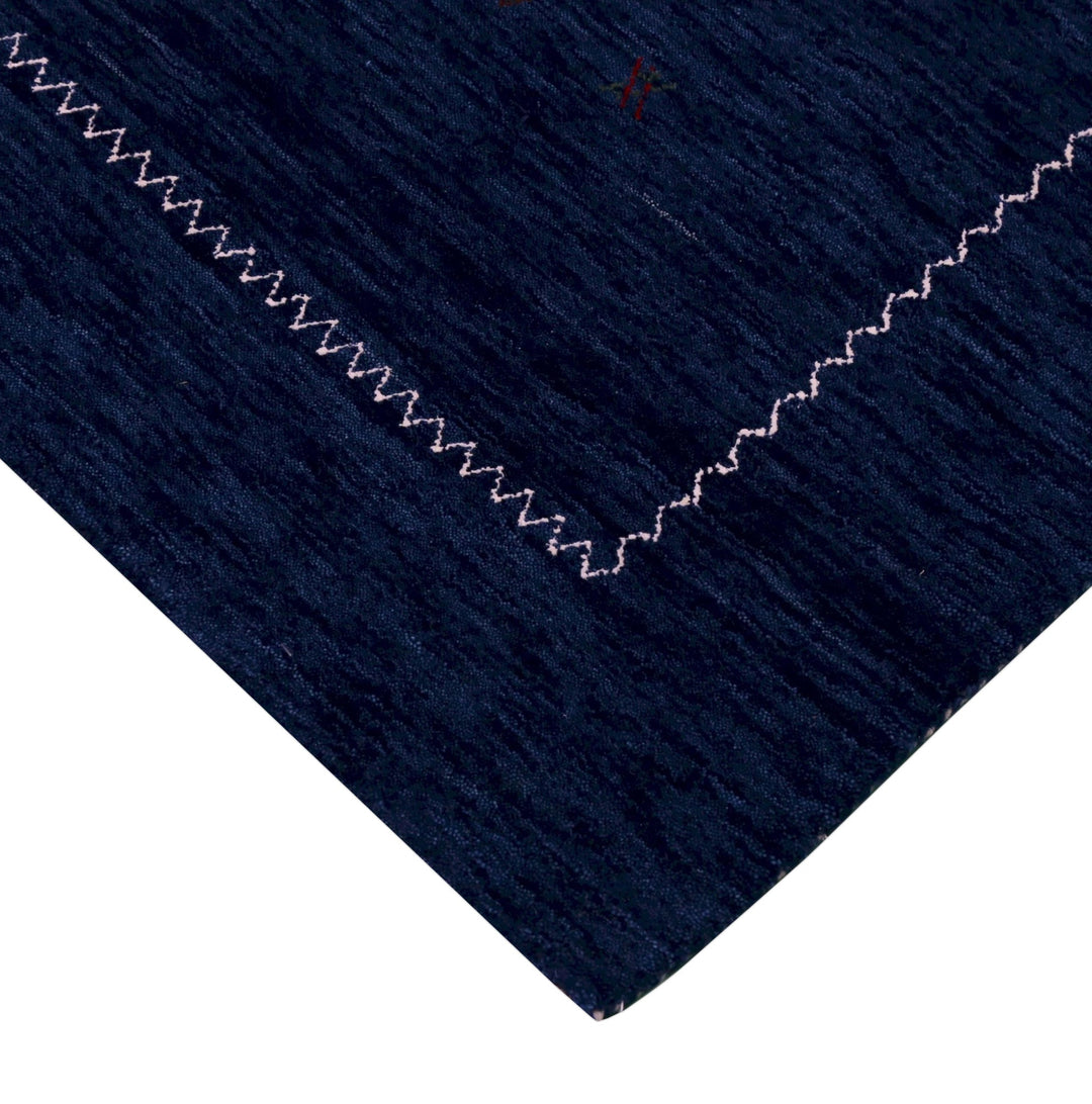 Blue And White Modern Design Hand Loomed Wool Area Rug - The Rug Decor