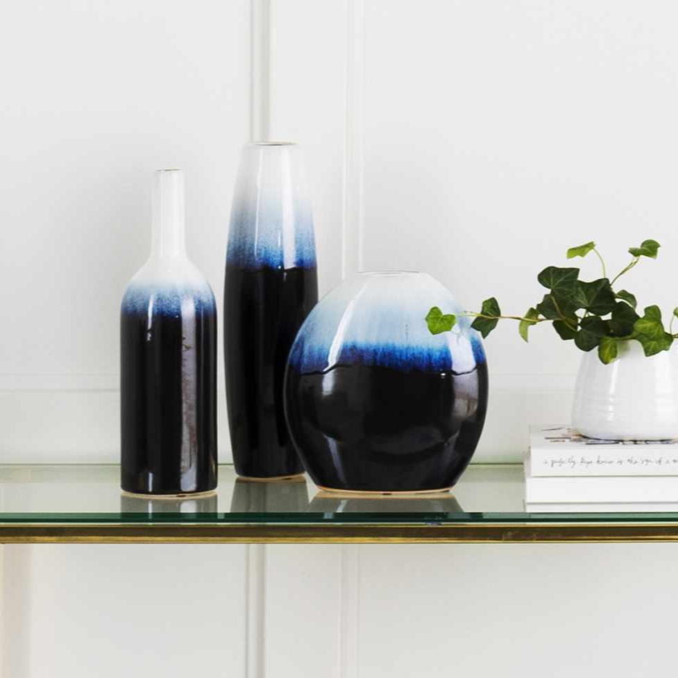 Blue and White Outdoor safe Ceramic Vase Set - The Rug Decor