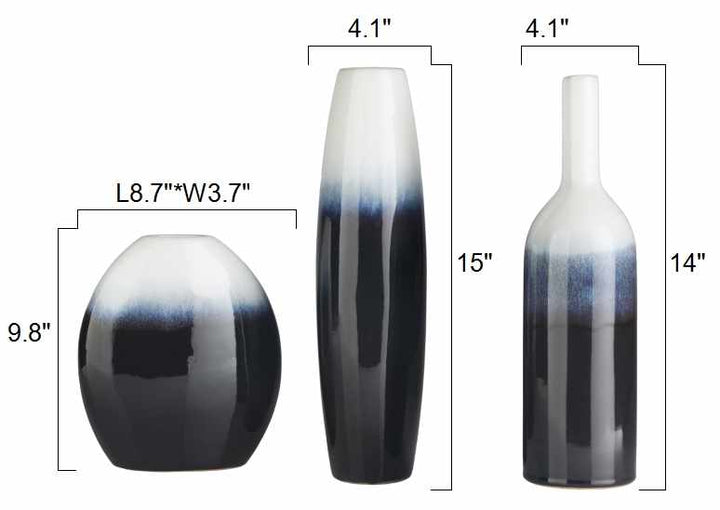 Blue and White Outdoor safe Ceramic Vase Set - The Rug Decor