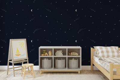 Blue and white Starry Night Sky Wall Art, self - adhesive wallpaper - The Rug Decor