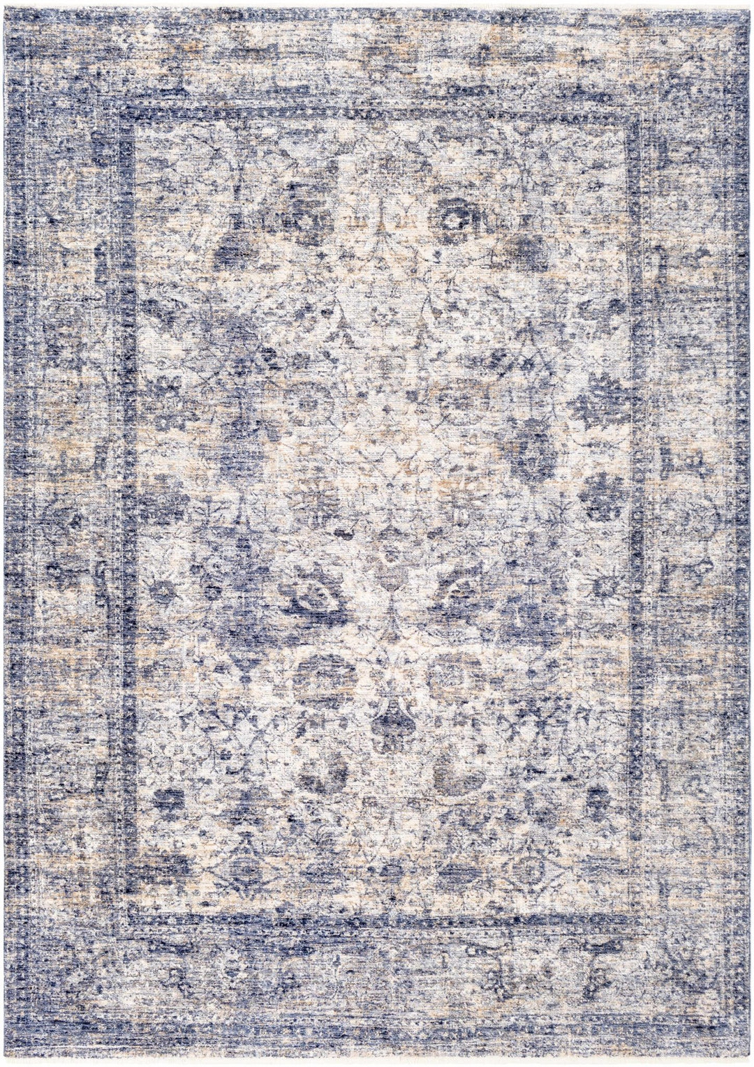 Blue And White Traditional Style Machine Woven Area Rug - The Rug Decor