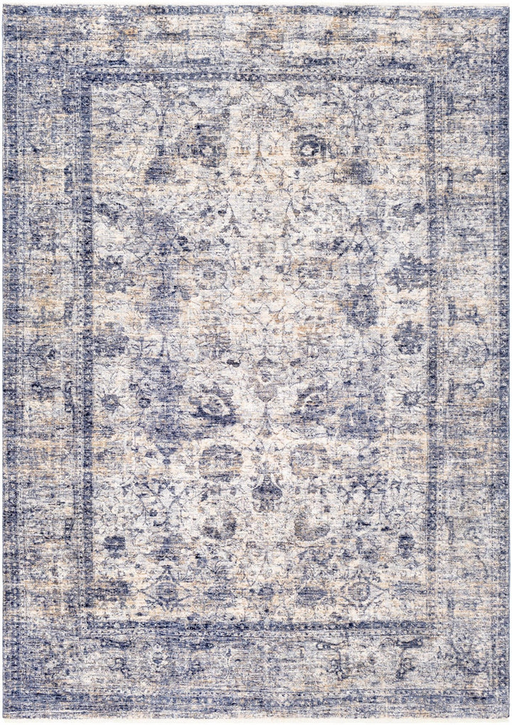 Blue And White Traditional Style Machine Woven Area Rug - The Rug Decor