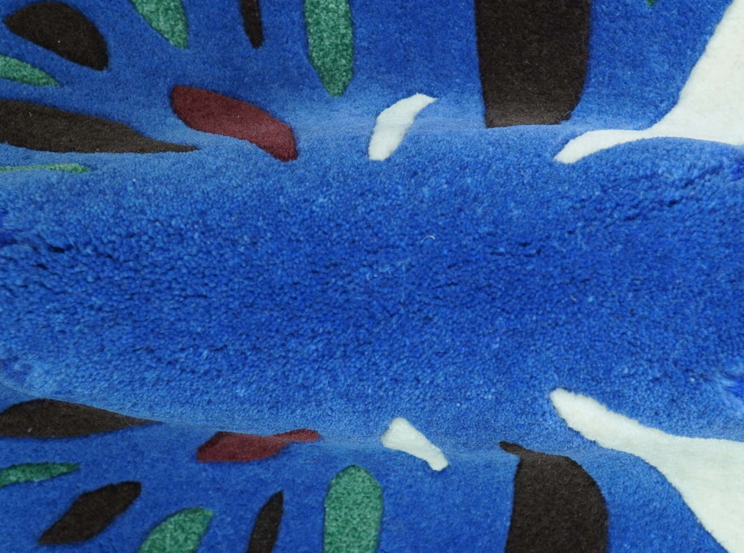 Blue Butterfly Hand Tufted 2x3 Wool Area Rug - The Rug Decor