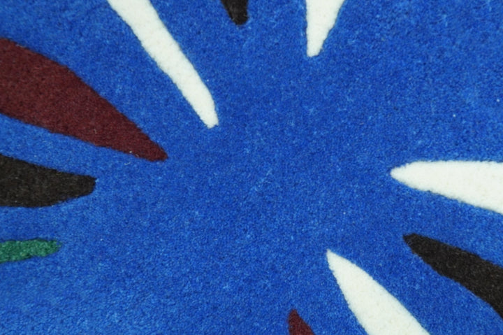 Blue Butterfly Hand Tufted 2x3 Wool Area Rug - The Rug Decor